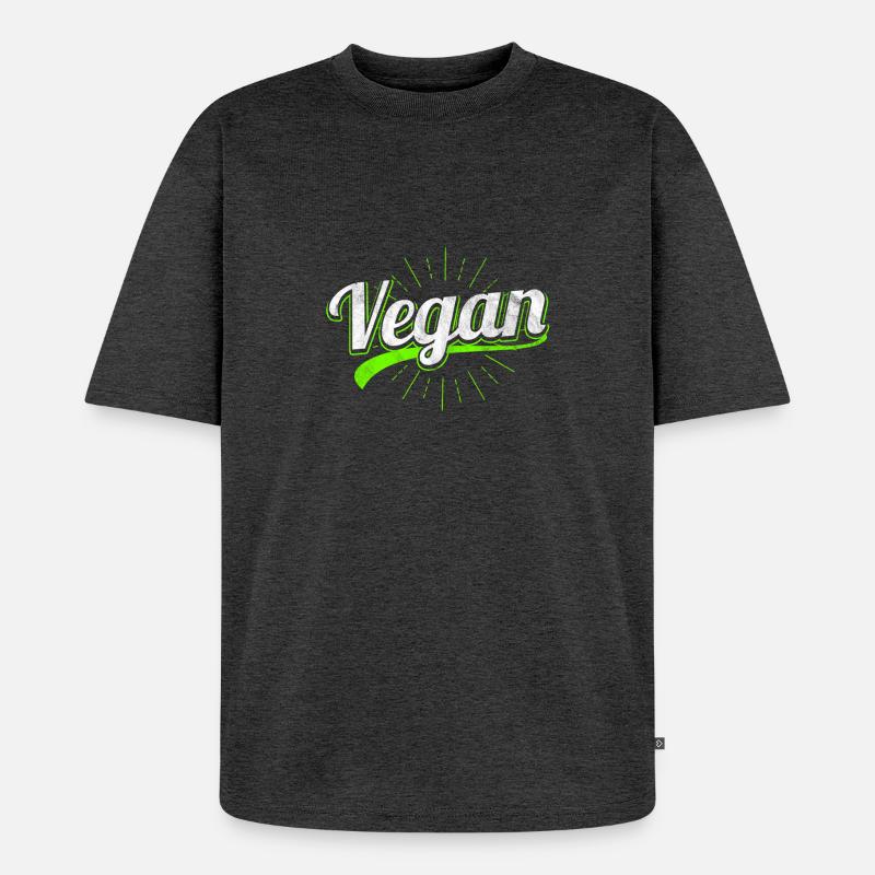 Ich bin Veganer - Unisex Premium Oversized Bio T-Shirt - Anthrazit meliert