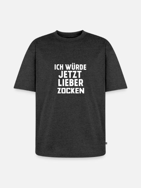 ZOCKEN - Unisex Premium Oversized Bio T-Shirt - Anthrazit meliert