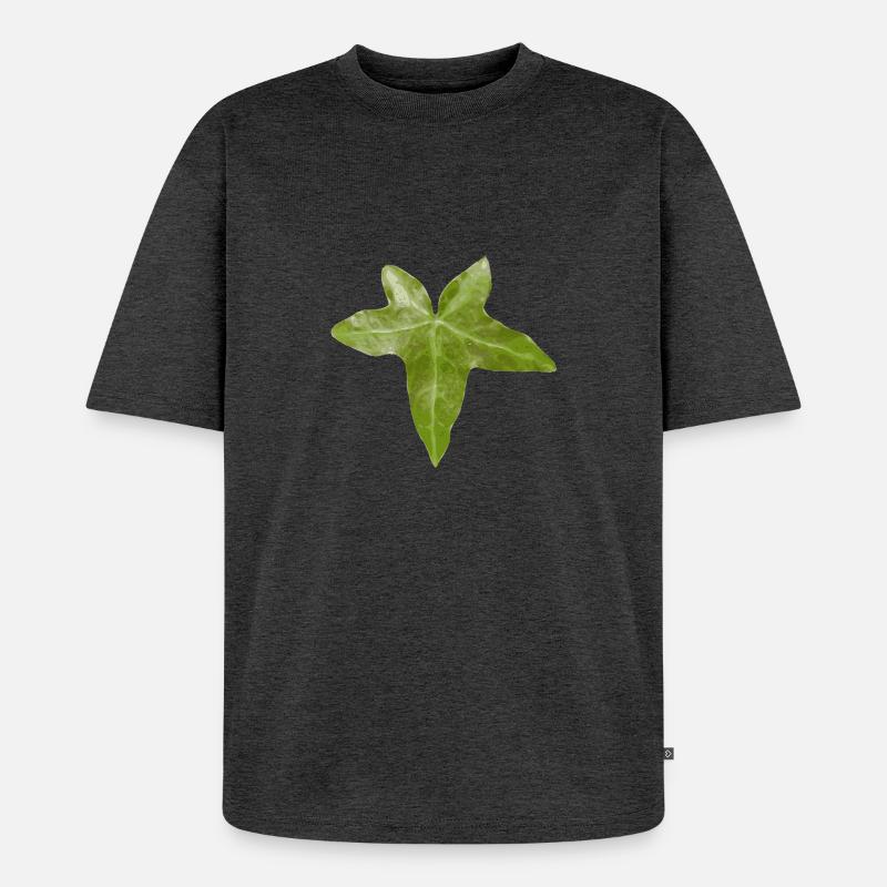 efeu blatt - Unisex Premium Oversized Bio T-Shirt - Anthrazit meliert