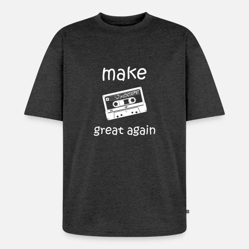 make kasette great again - Unisex Premium Oversized Bio T-Shirt - Anthrazit meliert