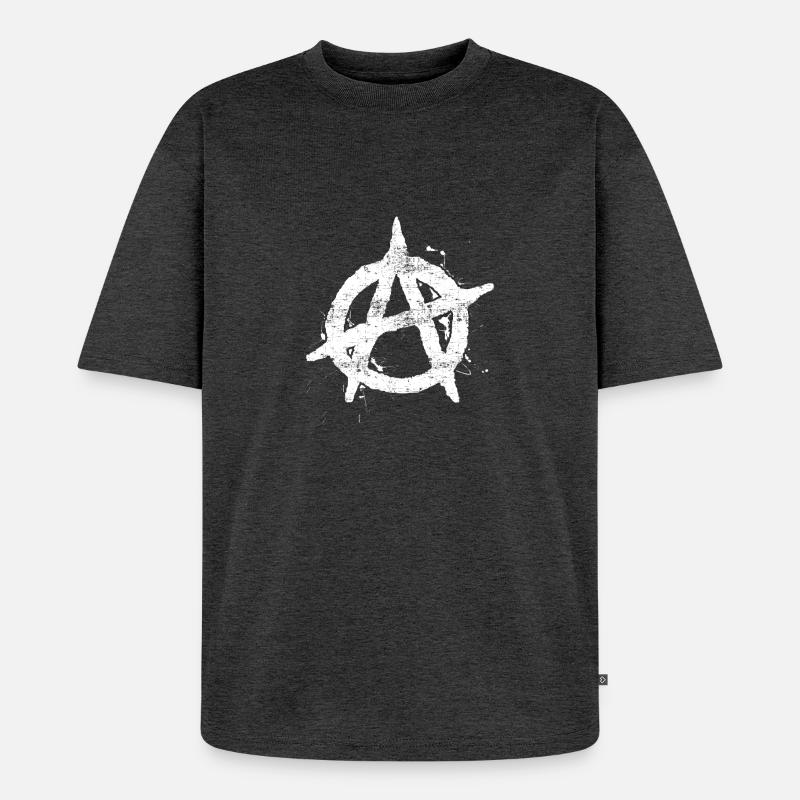 Anarchie Cool - Unisex Premium Oversized Bio T-Shirt - Anthrazit meliert