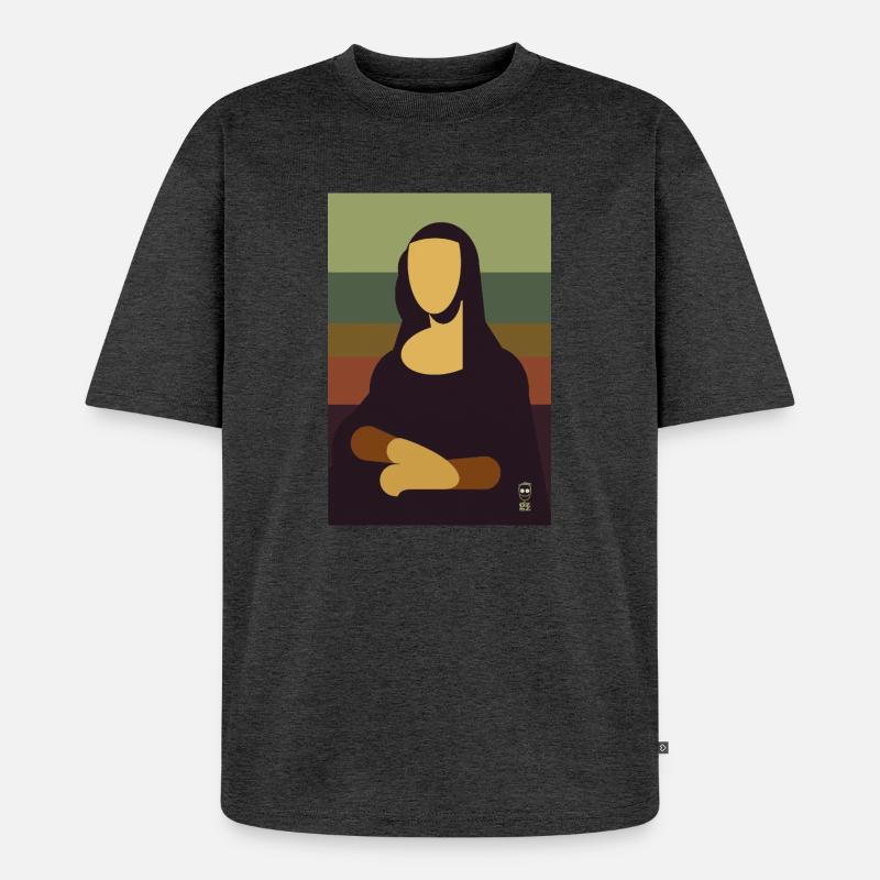Mona Lisa - Unisex Premium Oversized Bio T-Shirt - Anthrazit meliert