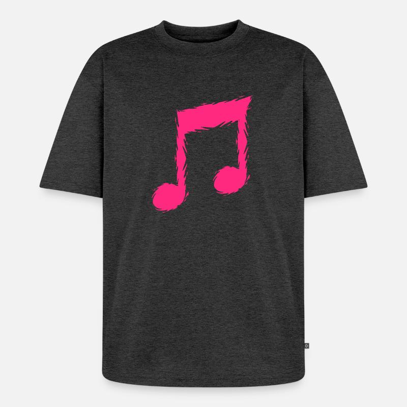 Musiknote Musik Design Sänger - Unisex Premium Oversized Bio T-Shirt - Anthrazit meliert