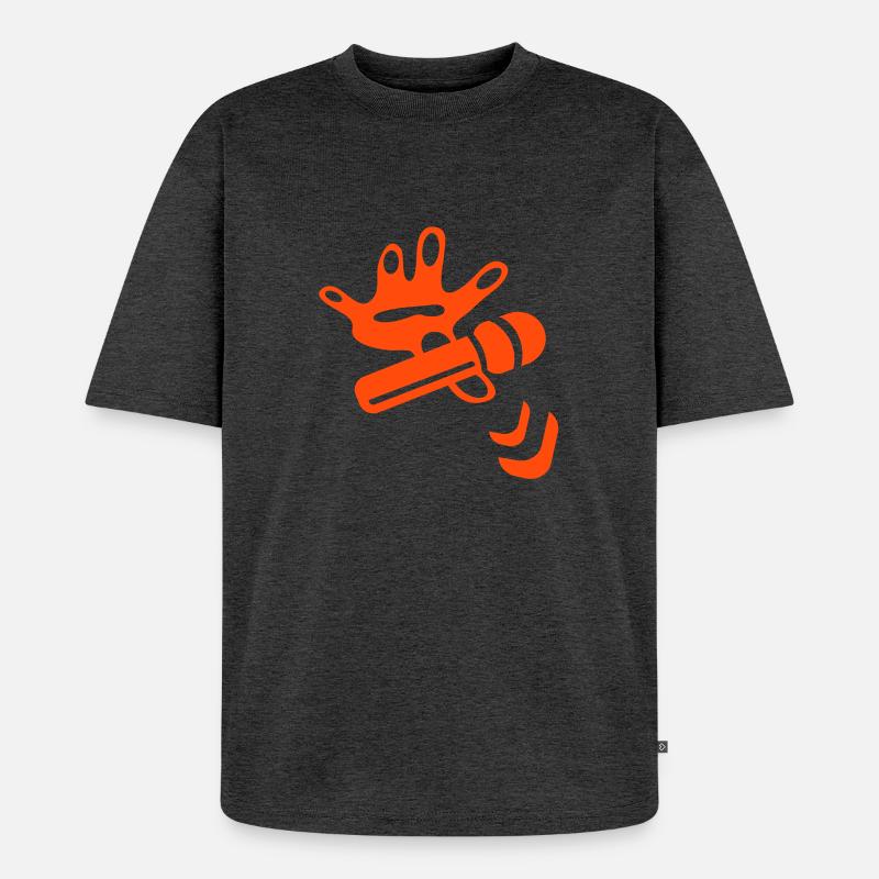 Mike Drop Icon - Unisex Premium Oversized Bio T-Shirt - Anthrazit meliert