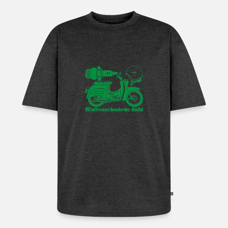 Simson Schwalbe KR51 Waffenschmiede - Unisex Premium Oversized Bio T-Shirt - Anthrazit meliert
