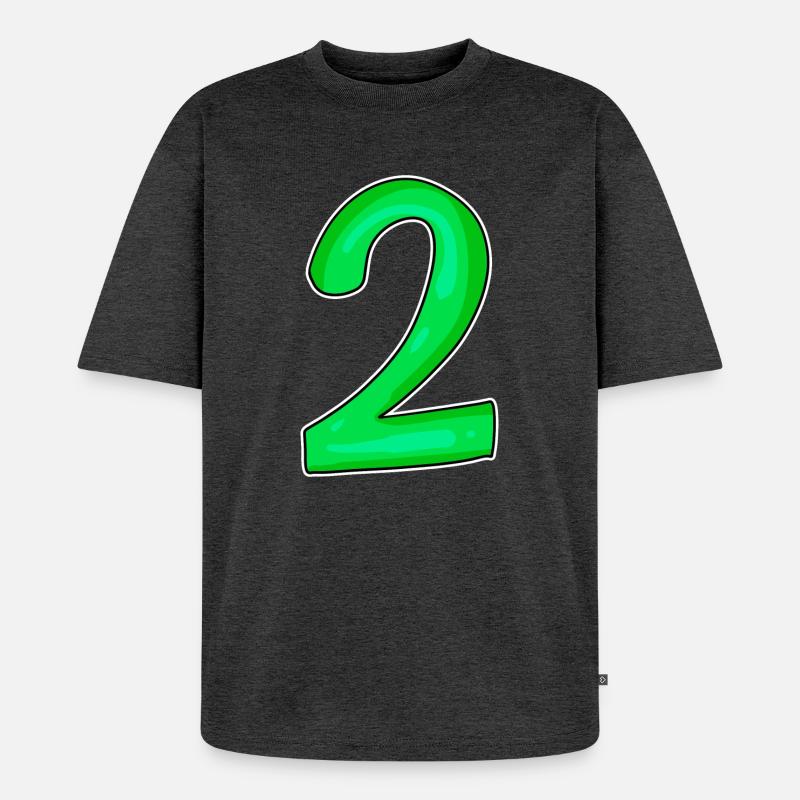 2 - Unisex Premium Oversized Bio T-Shirt - Anthrazit meliert