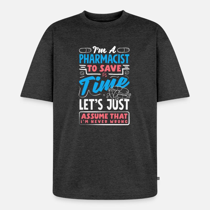 Apotheker Pharmazeutisch-technischer - Unisex Premium Oversized Bio T-Shirt - Anthrazit meliert