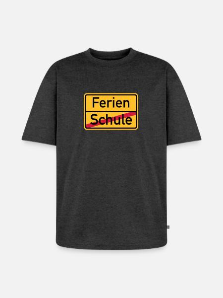 Ferien - Unisex Premium Oversized Bio T-Shirt - Anthrazit meliert