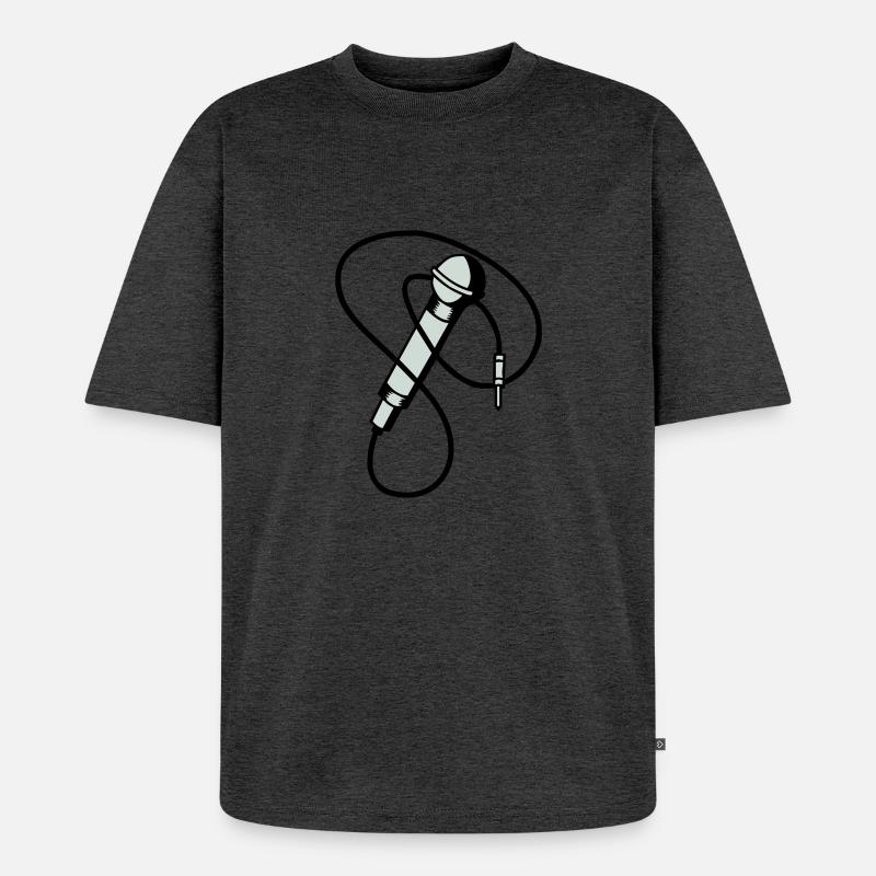 microphone - Unisex Premium Oversized Bio T-Shirt - Anthrazit meliert