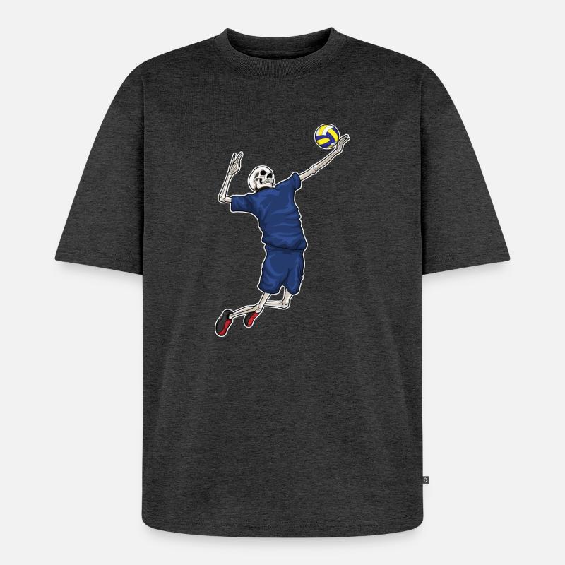 Skeleton Volleyball - T-shirt Premium bio oversize Unisexe - anthracite chiné