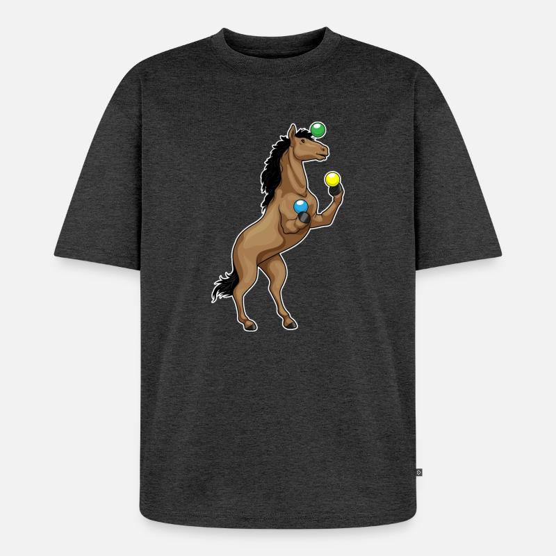 Jongleur de cheval - T-shirt Premium bio oversize Unisexe - anthracite chiné
