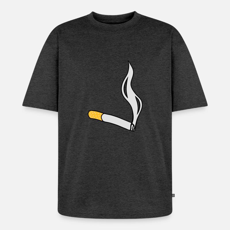 cigarette - Unisex Premium Oversized Bio T-Shirt - Anthrazit meliert