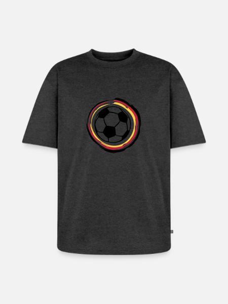 Fussball (Deutschland) - Unisex Premium Oversized Bio T-Shirt - Anthrazit meliert