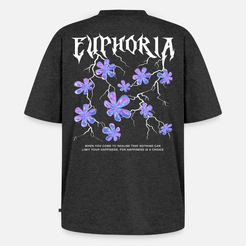 Euphorie Éclair Fleurs - T-shirt Premium bio oversize Unisexe - anthracite chiné