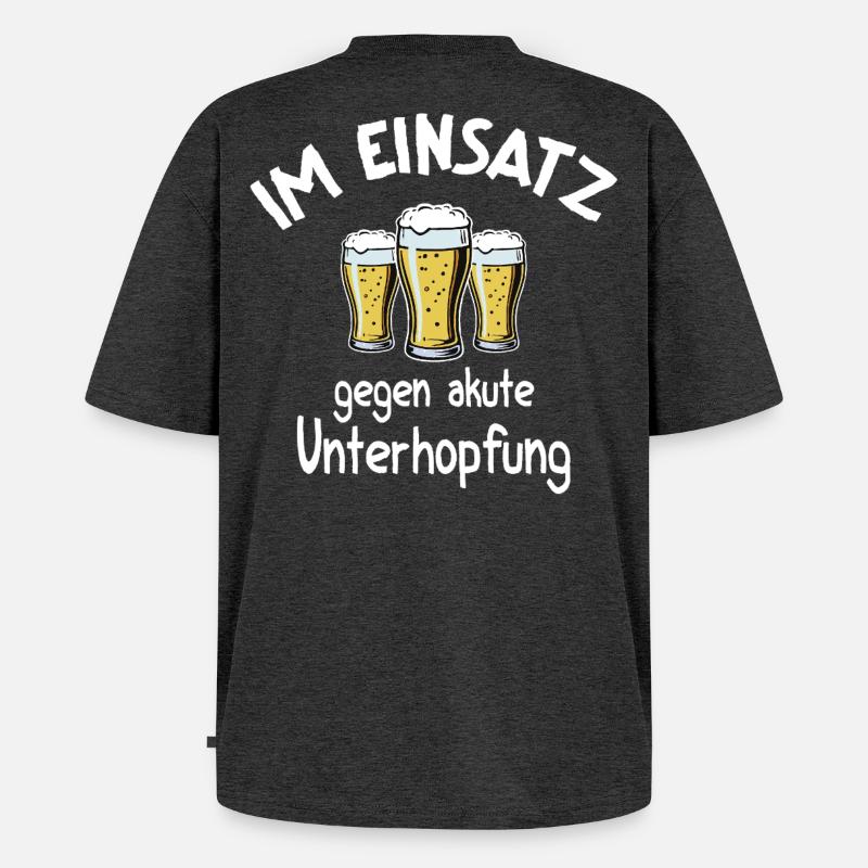 Underhopping Insert – Serveuse Bartender Bière - T-shirt Premium bio oversize Unisexe - anthracite chiné