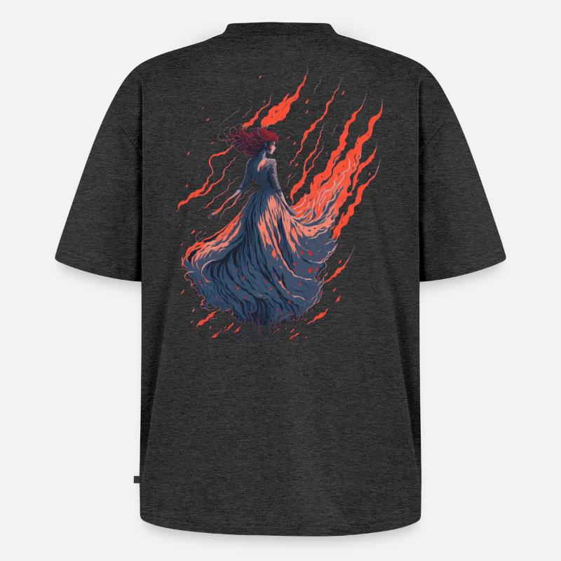 Ghost fau - Unisex Premium Oversized Organic T-Shirt - heather anthracite