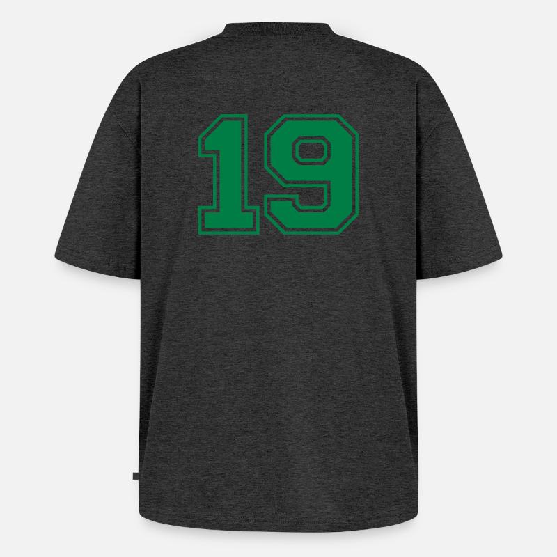 19 - Unisex Premium Oversized Bio T-Shirt - Anthrazit meliert