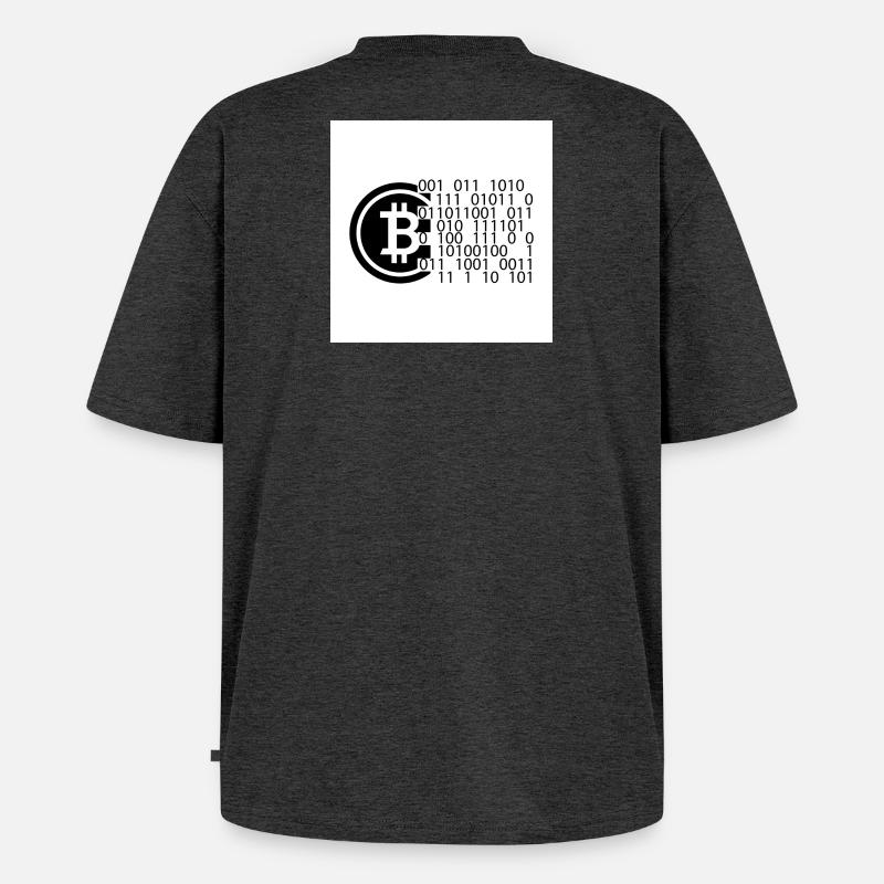 Bitcoin Code - Unisex Premium Oversized Bio T-Shirt - Anthrazit meliert