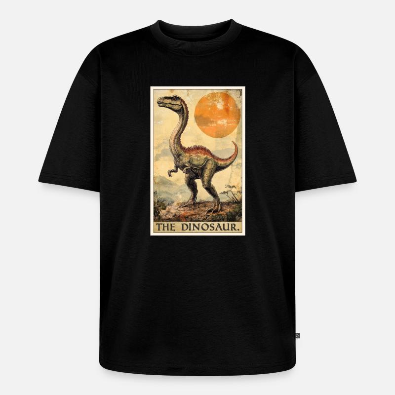 Dino Saurier Dinosaurier - Unisex Premium Oversized Bio T-Shirt - Schwarz