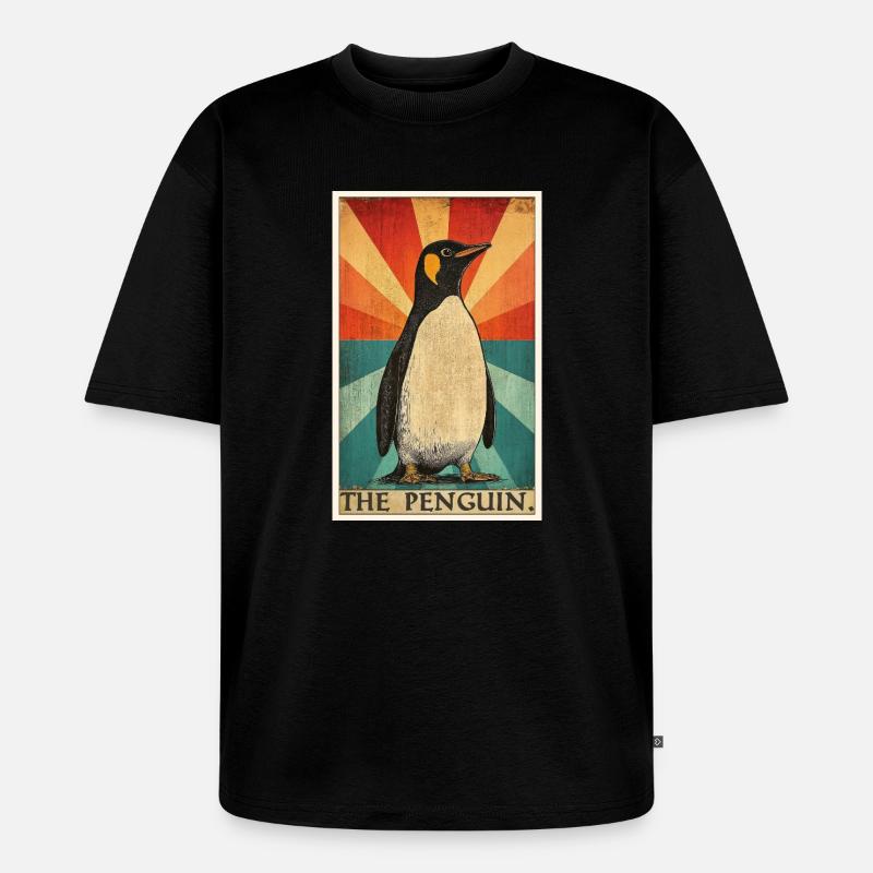 Pinguine Pinguin - Unisex Premium Oversized Bio T-Shirt - Schwarz