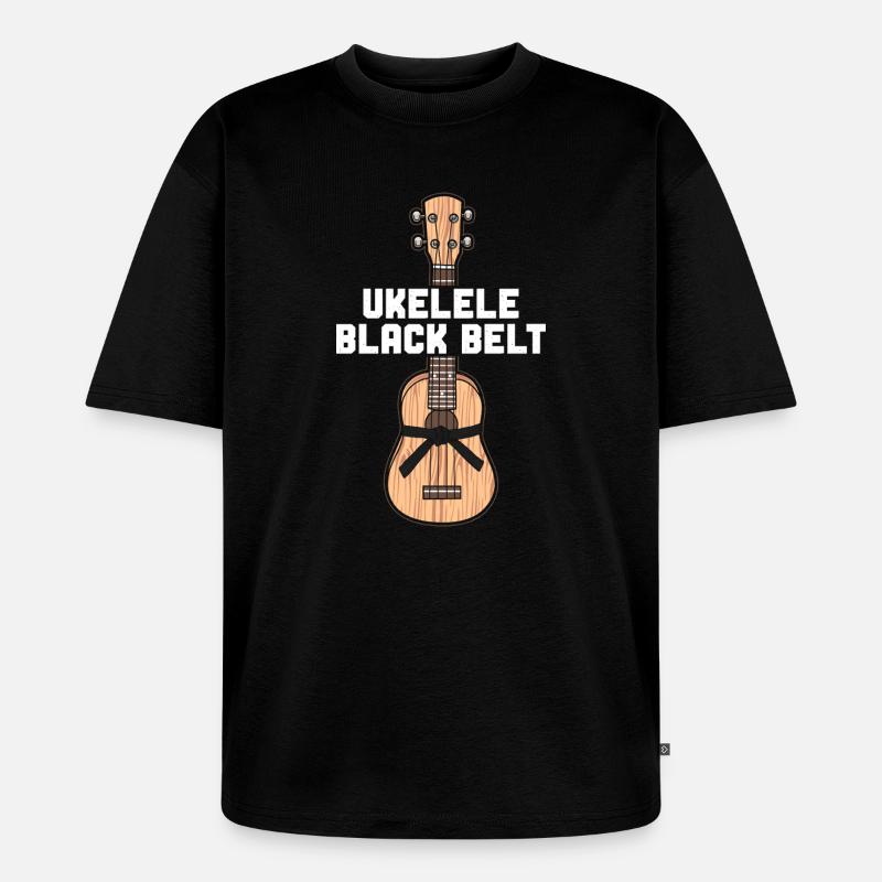 Hawaiian Ukulele Uke Ukulele Black - Unisex Premium Oversized Bio T-Shirt - Schwarz