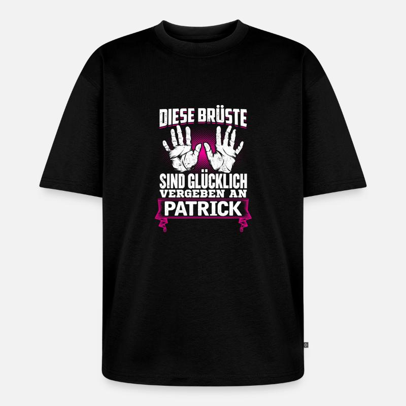PATRICK - Brüste - Unisex Premium Oversized Bio T-Shirt - Schwarz