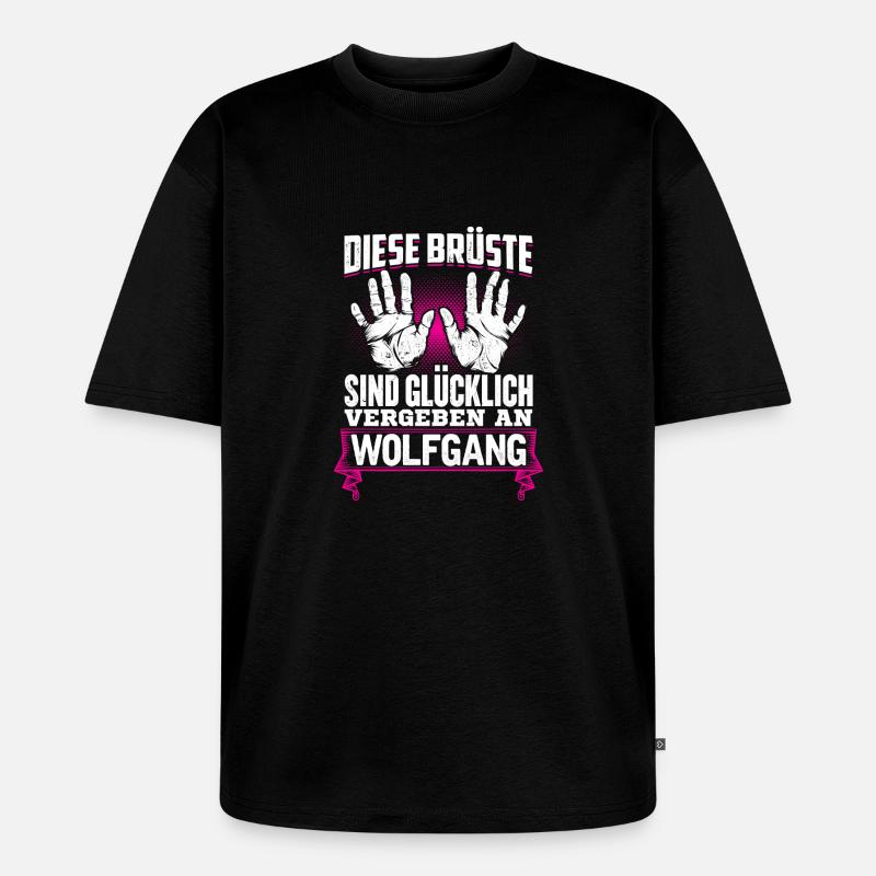 WOLFGANG - Brüste - Unisex Premium Oversized Bio T-Shirt - Schwarz
