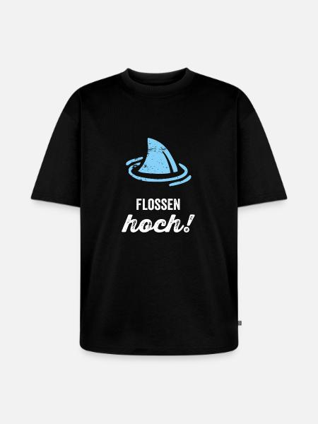 Flossen Hoch! - Unisex Premium Oversized Bio T-Shirt - Schwarz