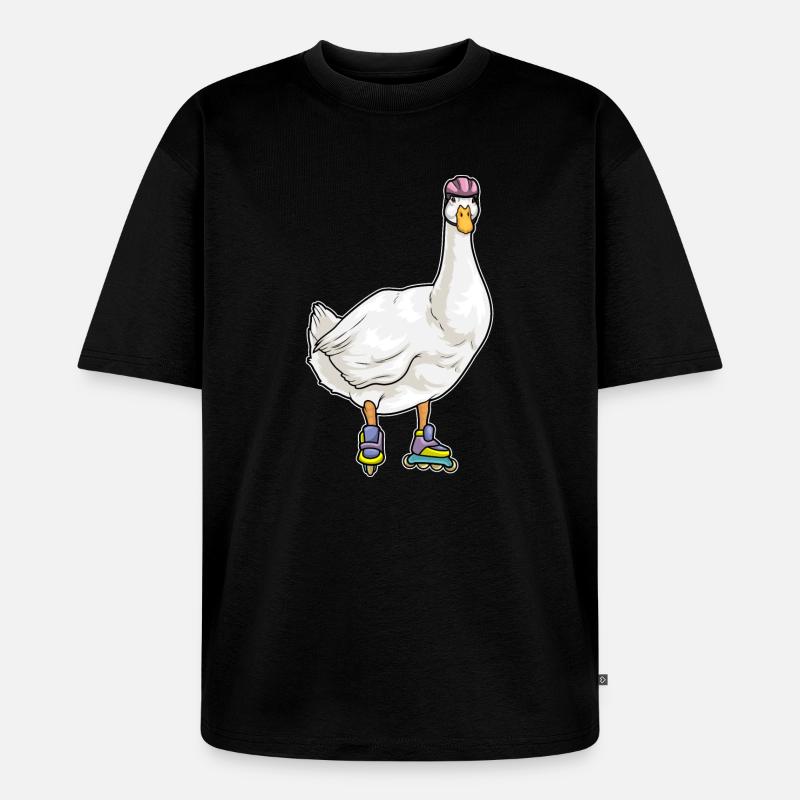 Ente Inline skating Rollschuhe - Unisex Premium Oversized Bio T-Shirt - Schwarz