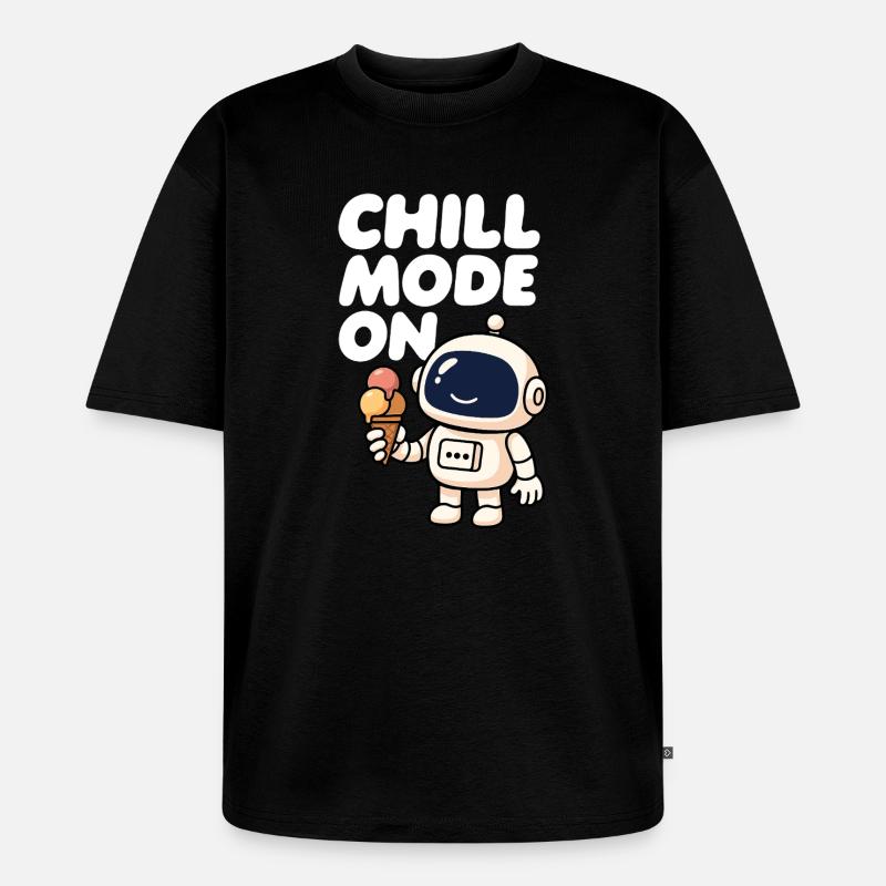 Robot spatial avec glace - T-shirt Premium bio oversize Unisexe - noir