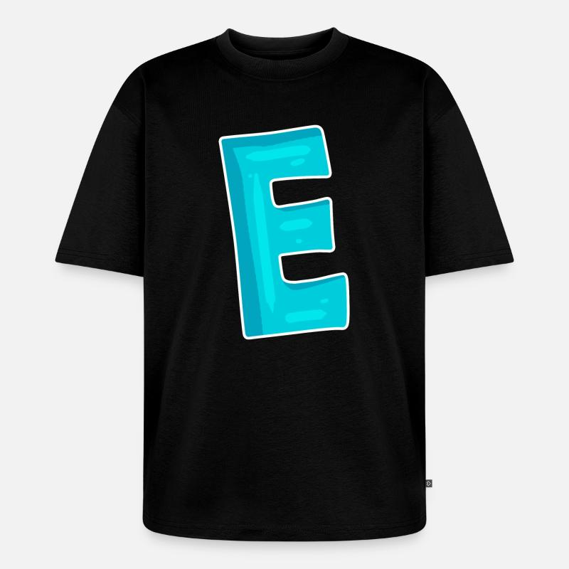 Buchstabe E Anfangsbuchstabe Zeichen - Unisex Premium Oversized Bio T-Shirt - Schwarz