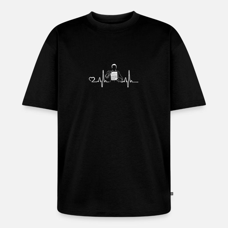 Comptables cadeaux rythme cardiaque - T-shirt Premium bio oversize Unisexe - noir