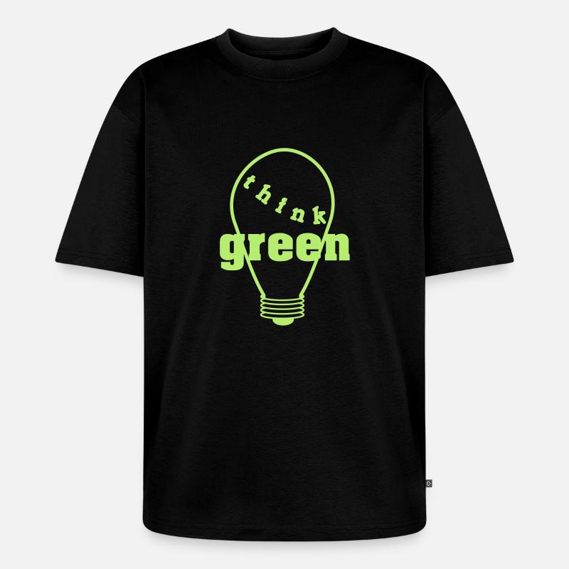 Think Green! einfarbig - Unisex Premium Oversized Bio T-Shirt - Schwarz