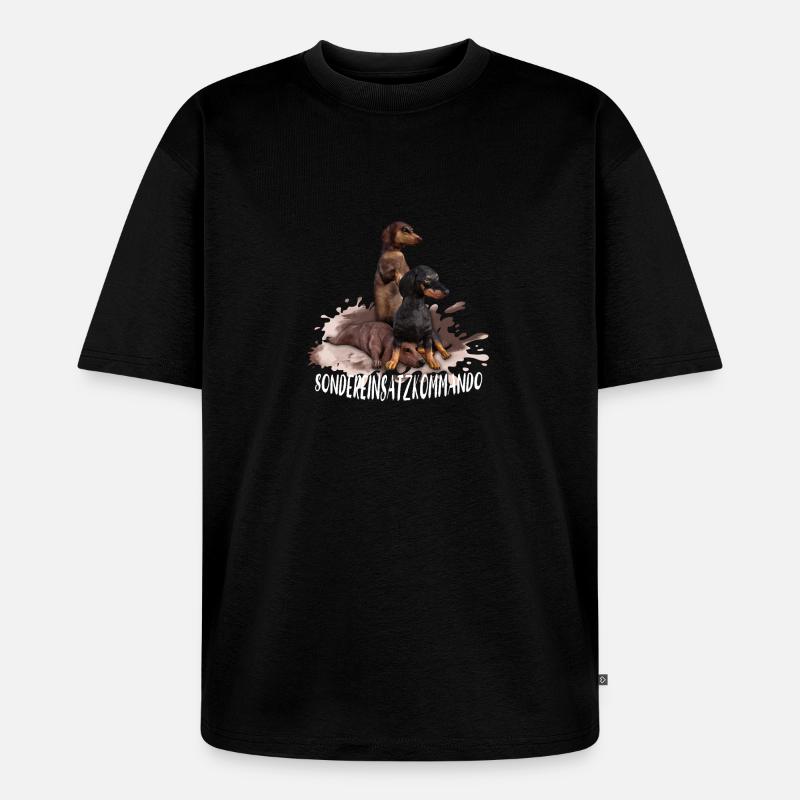 Dackel - Unisex Premium Oversized Bio T-Shirt - Schwarz