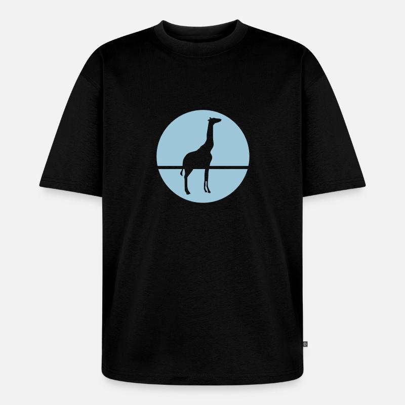 Giraffe - Unisex Premium Oversized Bio T-Shirt - Schwarz