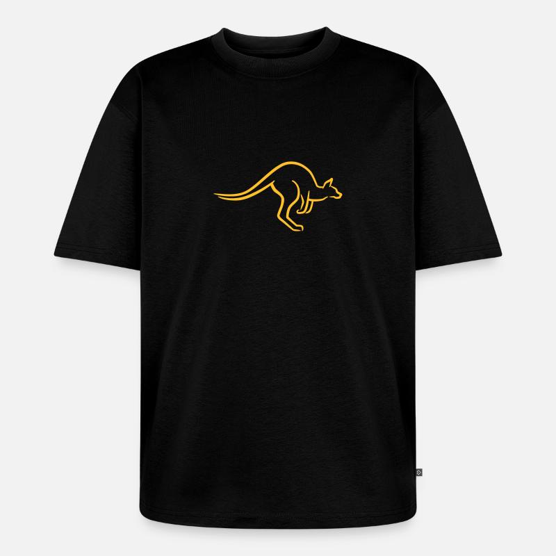 Känguru - Unisex Premium Oversized Bio T-Shirt - Schwarz