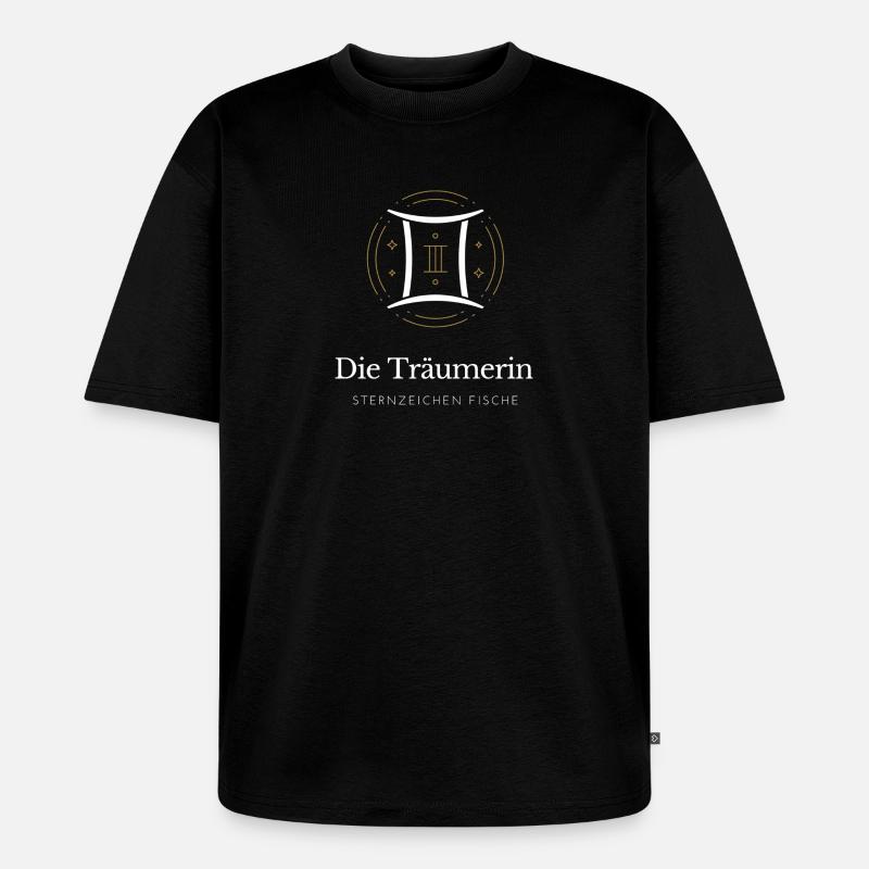 Pisces Träumerin Sternzeichen Muster - Unisex Premium Oversized Bio T-Shirt - Schwarz