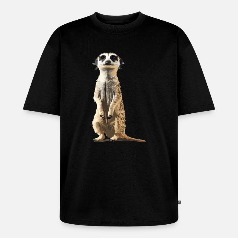 Suricate Erdmännchen - T-shirt Premium bio oversize Unisexe - noir