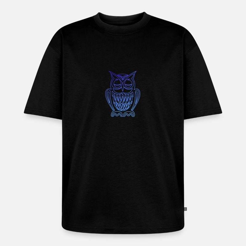 Eule am chillen - Unisex Premium Oversized Bio T-Shirt - Schwarz
