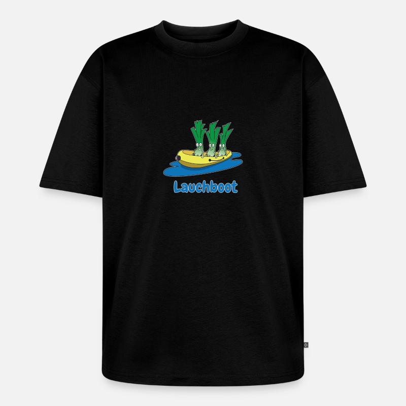 Lauchboot Lauch Schlauchboot Witzige Geschenkidee - Unisex Premium Oversized Bio T-Shirt - Schwarz