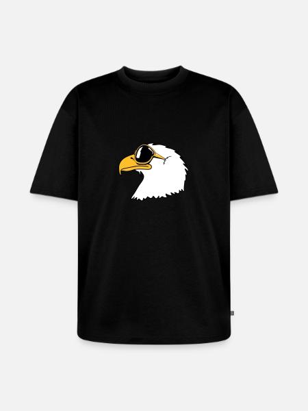 Eagle sunglasses cool bird funny - Unisex Premium Oversized Organic T-Shirt - black