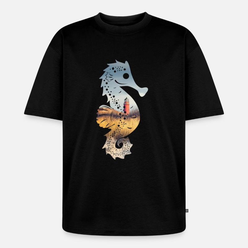 SeePferdchen (LightHouse-Edition) - Unisex Premium Oversized Bio T-Shirt - Schwarz