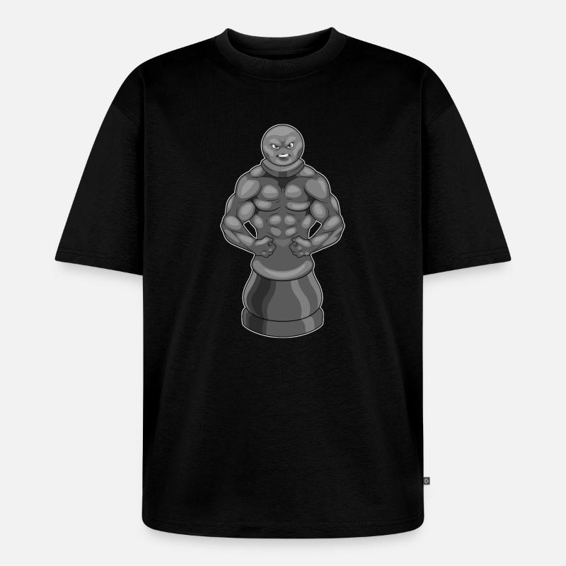 Schachfigur Bauer Schach Krieger - Unisex Premium Oversized Bio T-Shirt - Schwarz