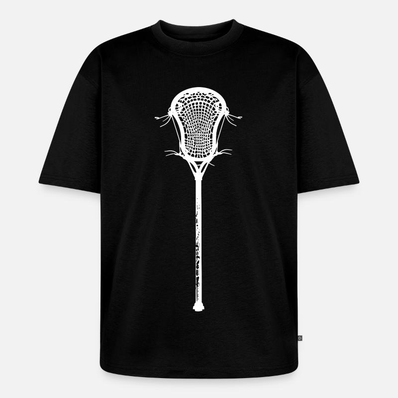 Dessin de batte de crosse - T-shirt Premium bio oversize Unisexe - noir