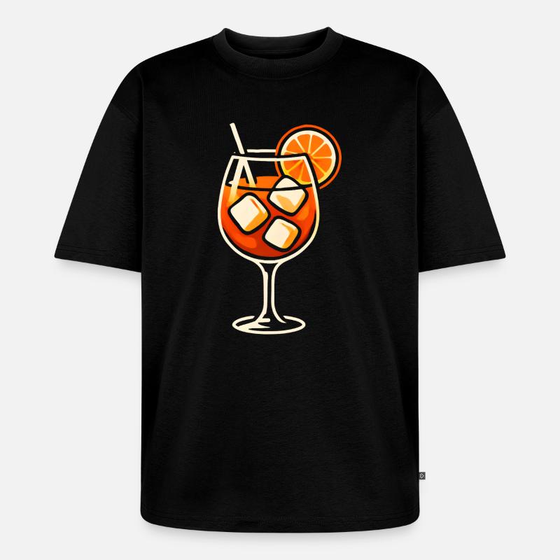 Party Spritz Glas Geschenkidee - Unisex Premium Oversized Bio T-Shirt - Schwarz