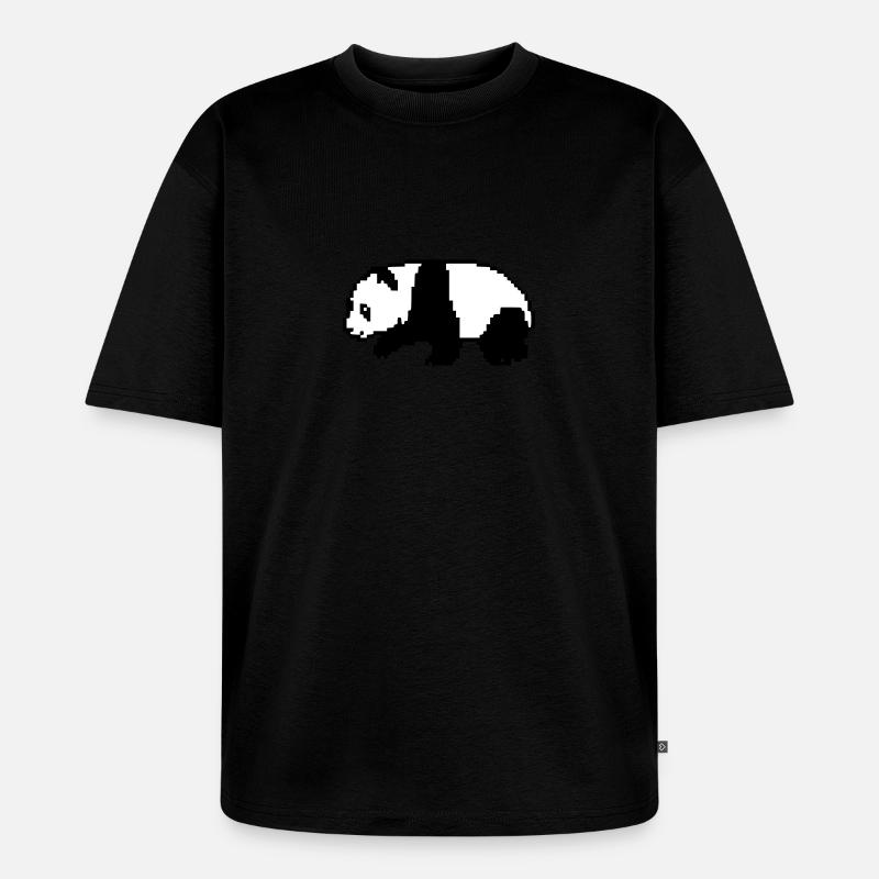 Pixel Panda - Unisex Premium Oversized Bio T-Shirt - Schwarz
