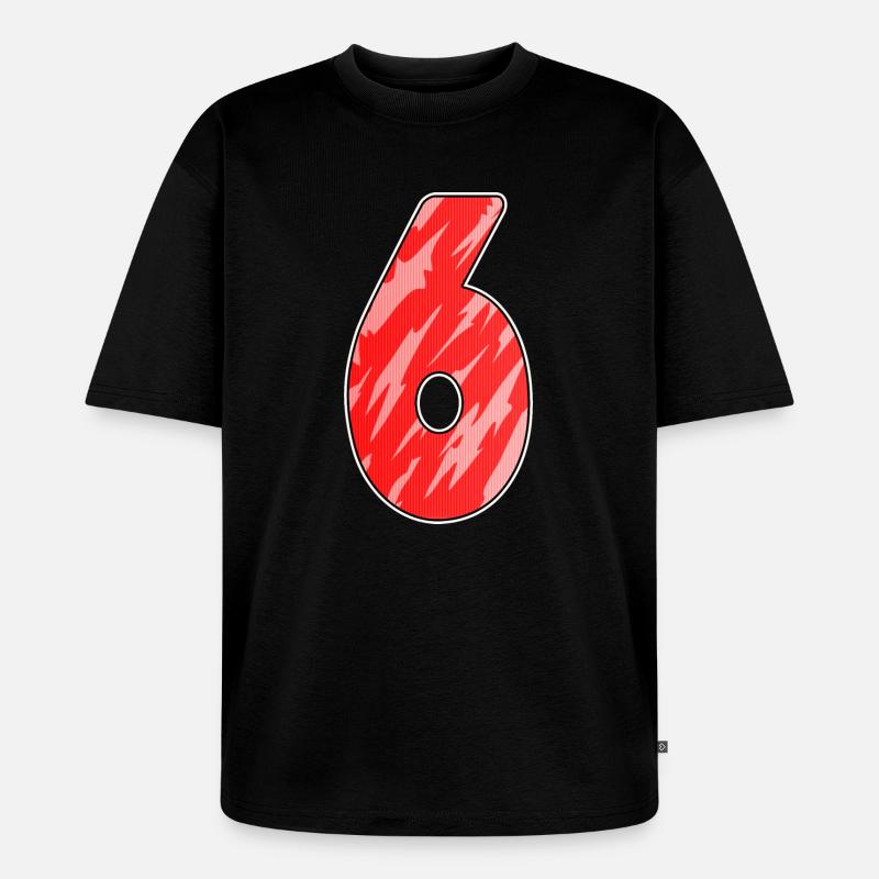 Nummer 6 Muster Rot - Unisex Premium Oversized Bio T-Shirt - Schwarz