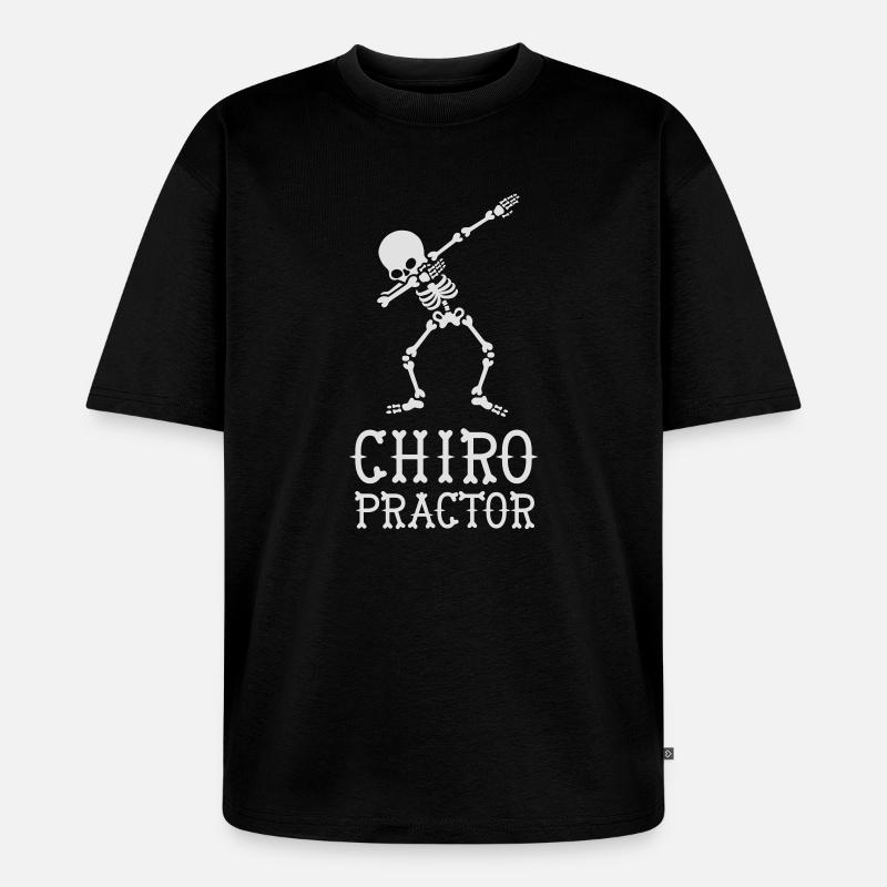 Dab dabbing skeleton chiropractor - T-shirt Premium bio oversize Unisexe - noir