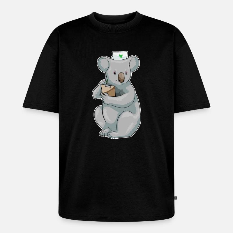 Bloc-notes Koala Nurse - T-shirt Premium bio oversize Unisexe - noir