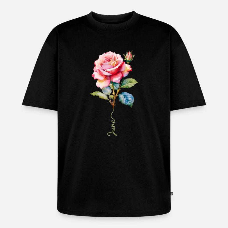 Rosa lackiert mit lebendigen Details - Unisex Premium Oversized Bio T-Shirt - Schwarz